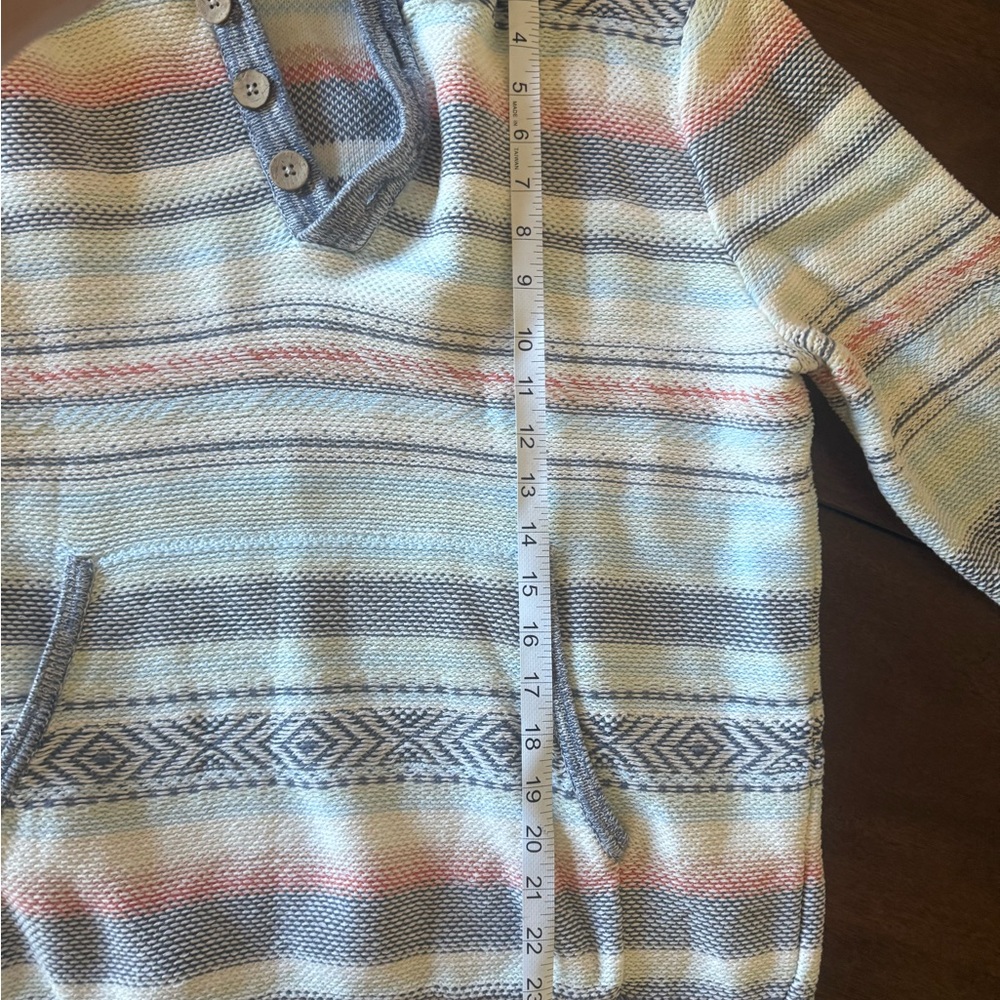 Faherty Men's Striped Hoodie in Gray and Pastel - Picture 4 of 4